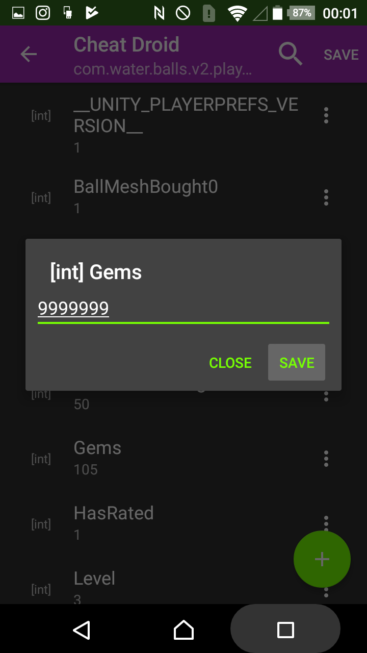 Editing the gems value in the Sand Balls Shared Preferences file